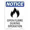 Signmission OSHA Sign, Open Flame During Operation With Symbol, 10in X 7in Aluminum, 7" W, 10" L, Portrait OS-NS-A-710-V-17003 - alternate 1